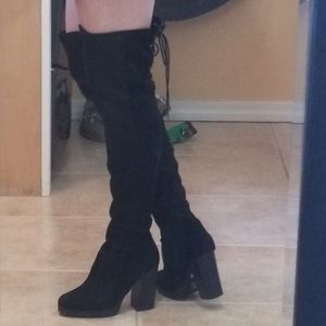 Black Thigh High Boots
